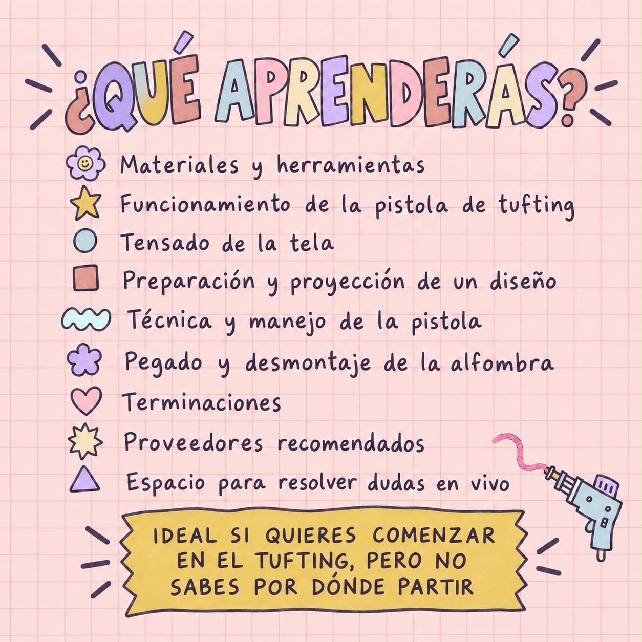 Masterclass online | Introducción al Tufting | sábado 17 de octubre