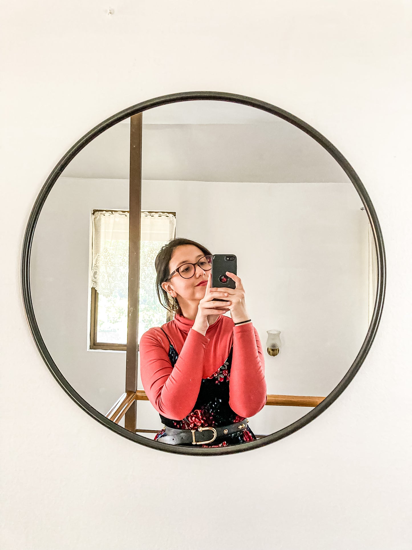 Espejo circular negro 50 cm