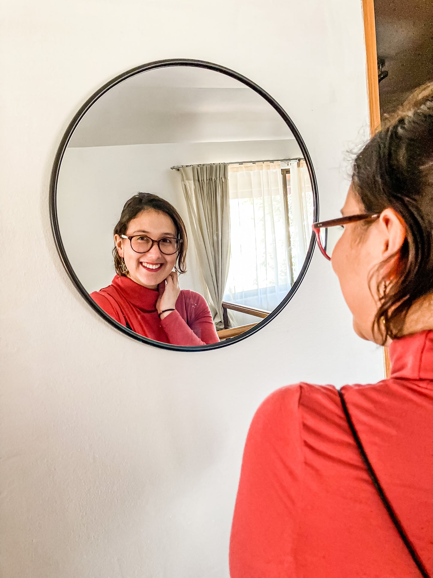 Espejo circular negro 50 cm