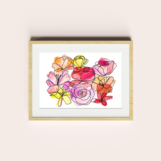 Flores de acuarela IV