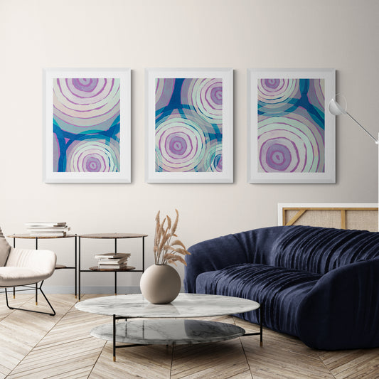 Tríptico Aros abstractos