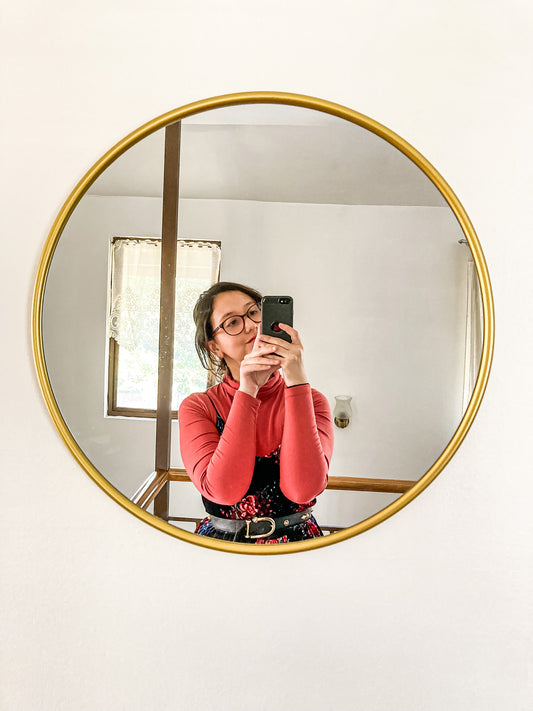 Espejo circular dorado 50 cm