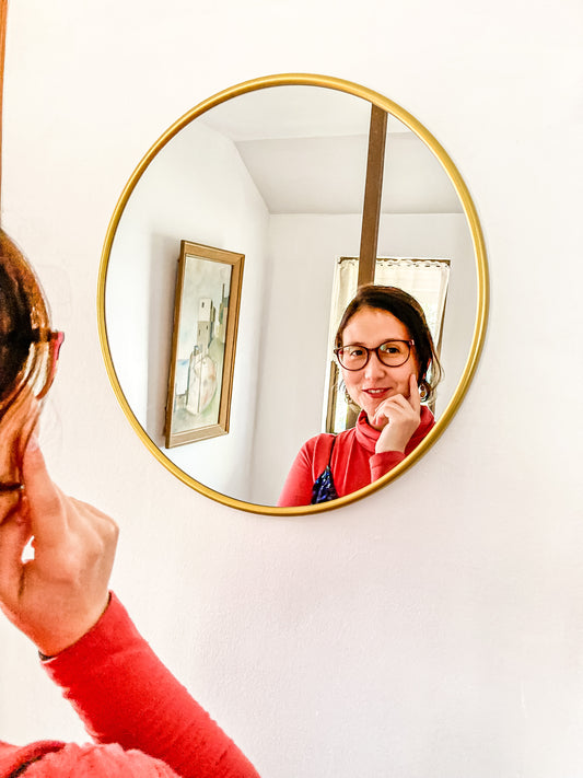 Espejo circular dorado 50 cm