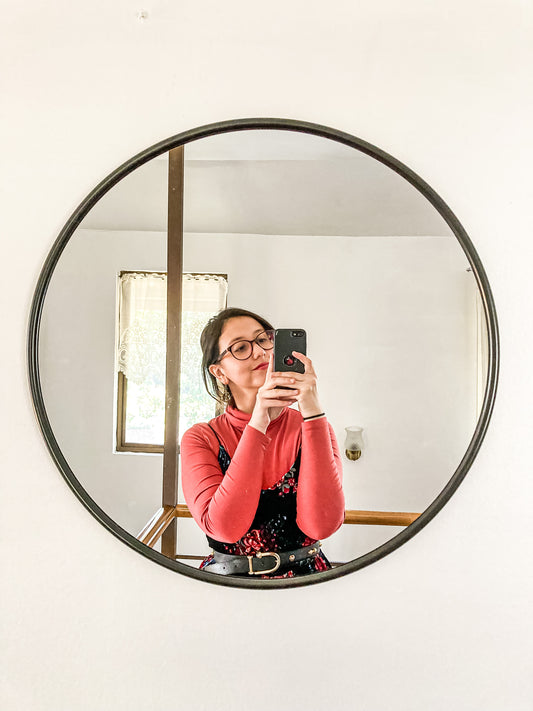 Espejo circular negro 50 cm
